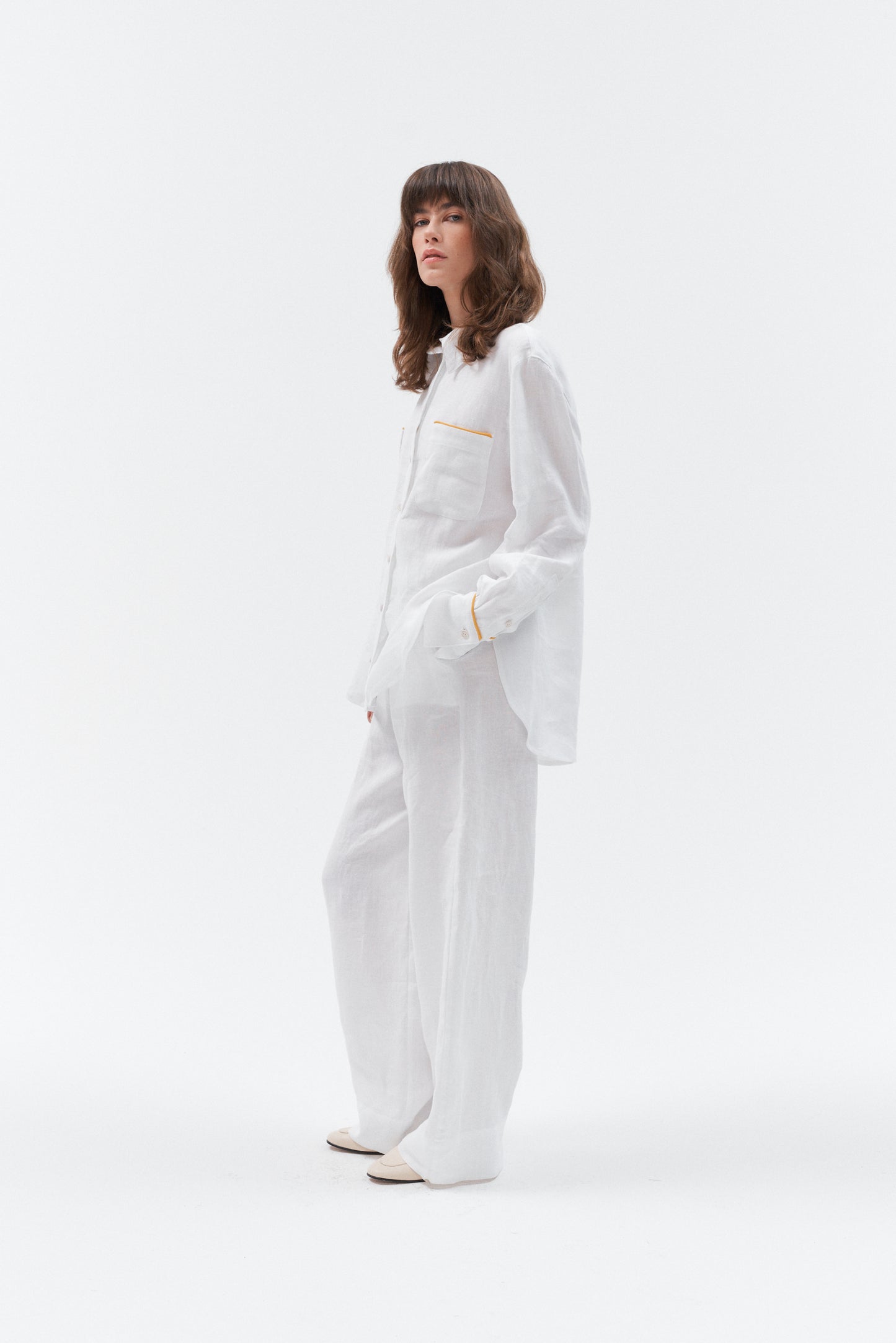 Grand Duchess white linen shirt; oversize white linen shirt; long sleeved linen shirt women's; elegant linen shirt
