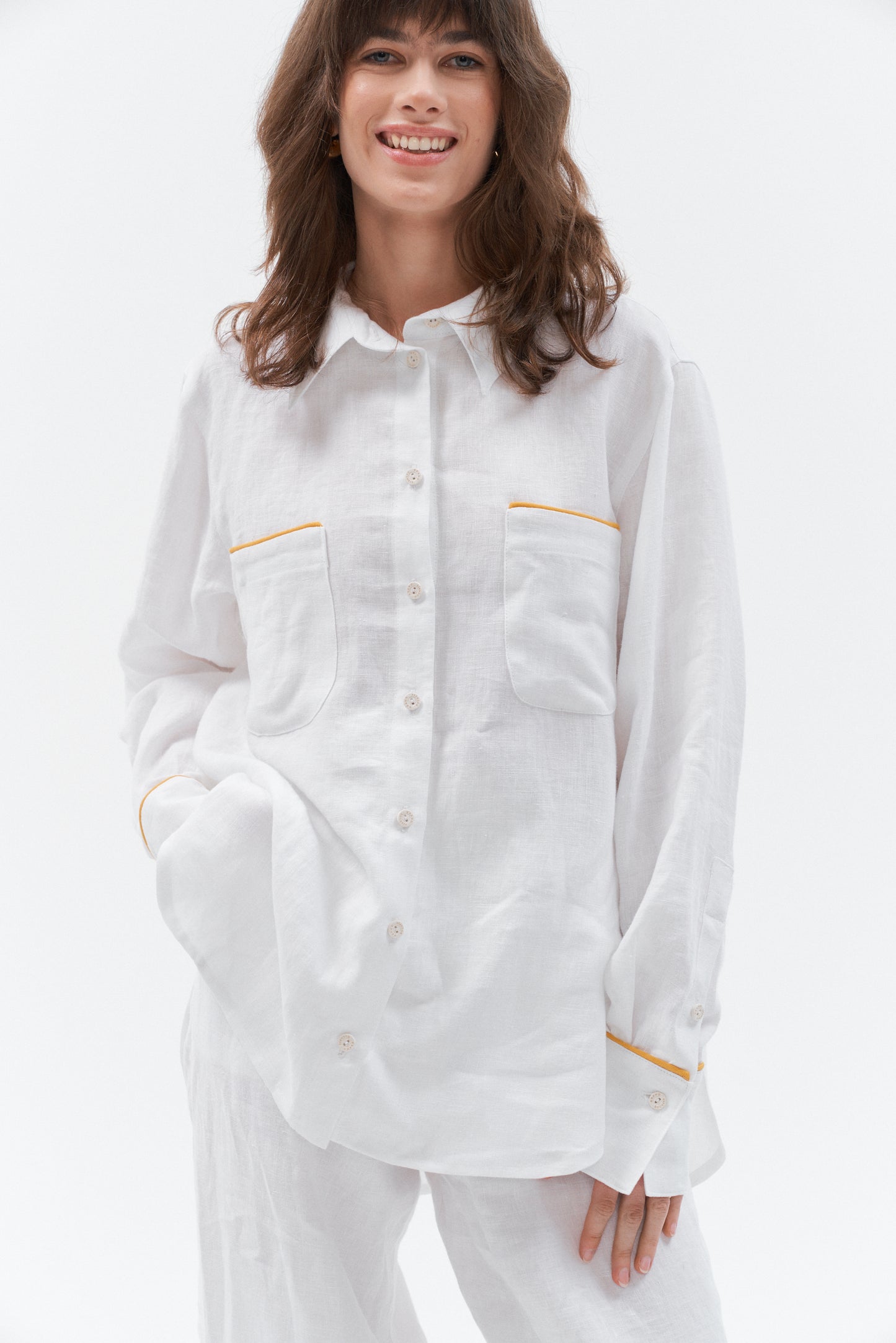 Grand Duchess white linen shirt; oversize white linen shirt; long sleeved linen shirt women's; elegant linen shirt