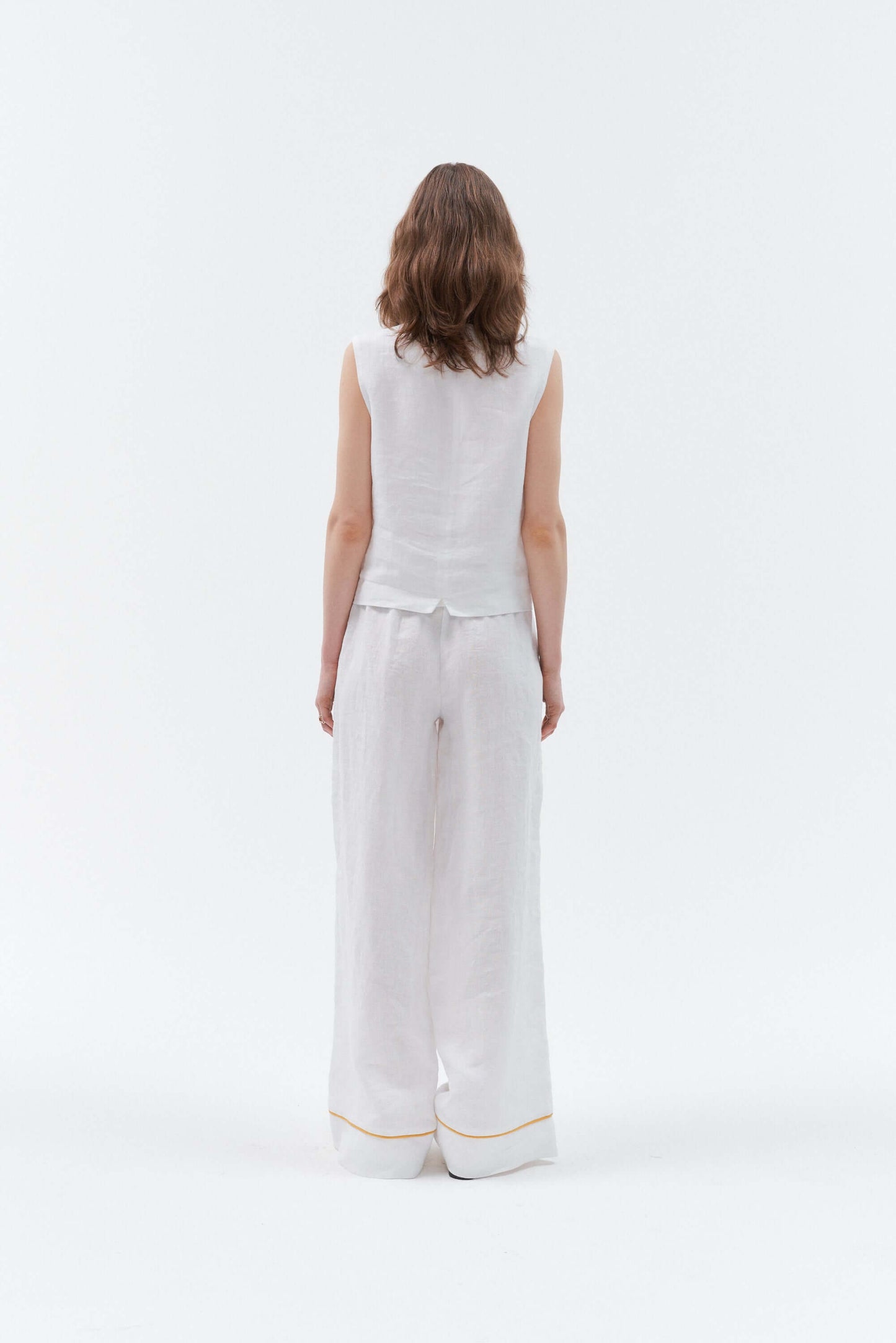 Grand Duchess linen waistcoat vesta white; white linen vest for women; elegant white linen waistcoat for women; balta lininė liemenė moteriška
