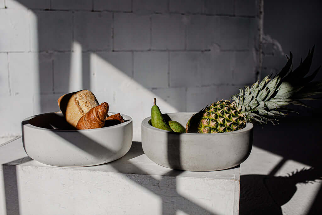 Grand Duchess Minimali concrete bowl; sizeable bowl; bowl for dining table, bowl for decor; handmade grey concrete bowl