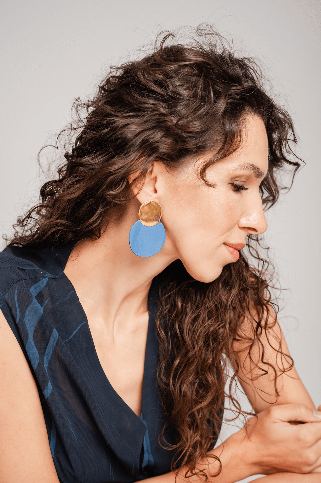 Grand Duchess Spark Flair porcelain earrings; lightweight earrings sensitive ears; handmade circle earrings