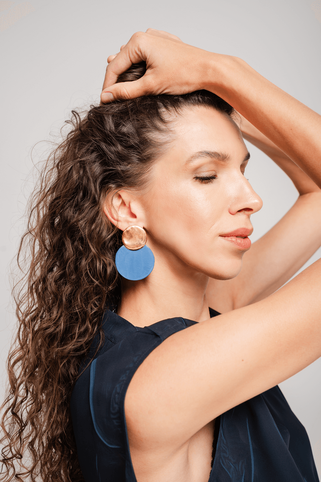 Grand Duchess Spark Flair porcelain earrings; lightweight earrings sensitive ears; handmade circle earrings