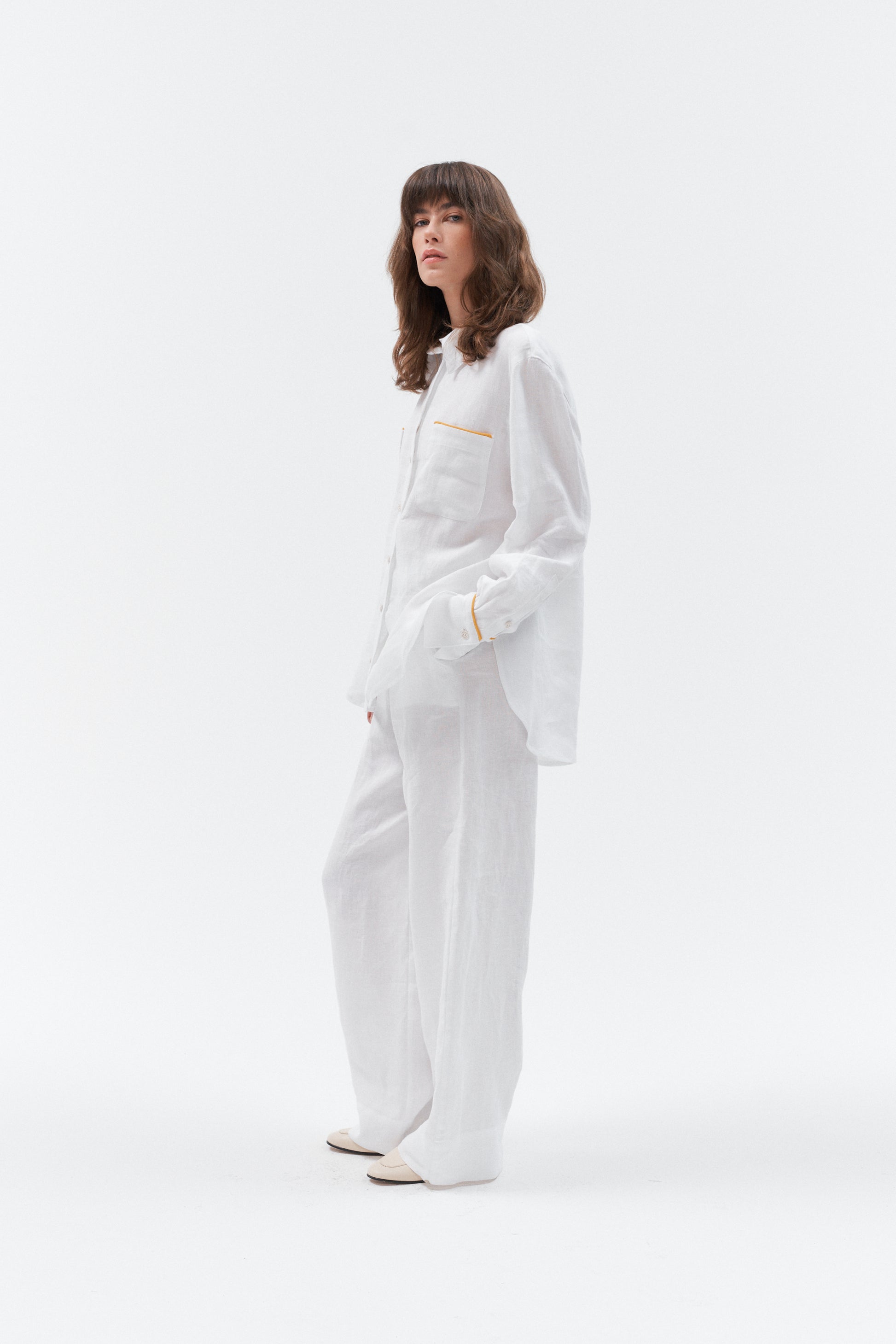 Grand Duchess white linen shirt; oversize white linen shirt; long sleeved linen shirt women's; elegant linen shirt