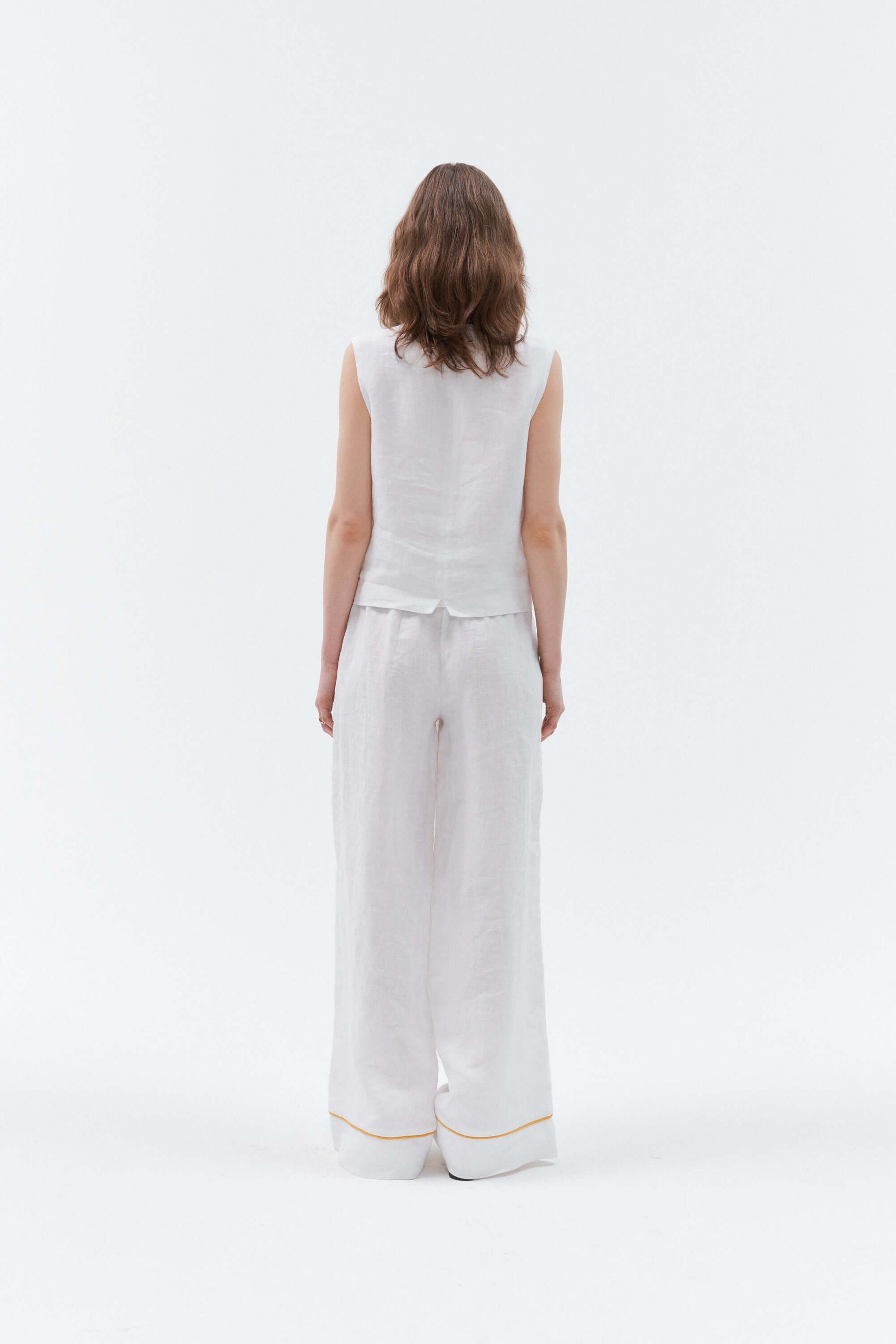 Grand Duchess linen waistcoat vesta white; white linen vest for women; elegant white linen waistcoat for women; balta lininė liemenė moteriška