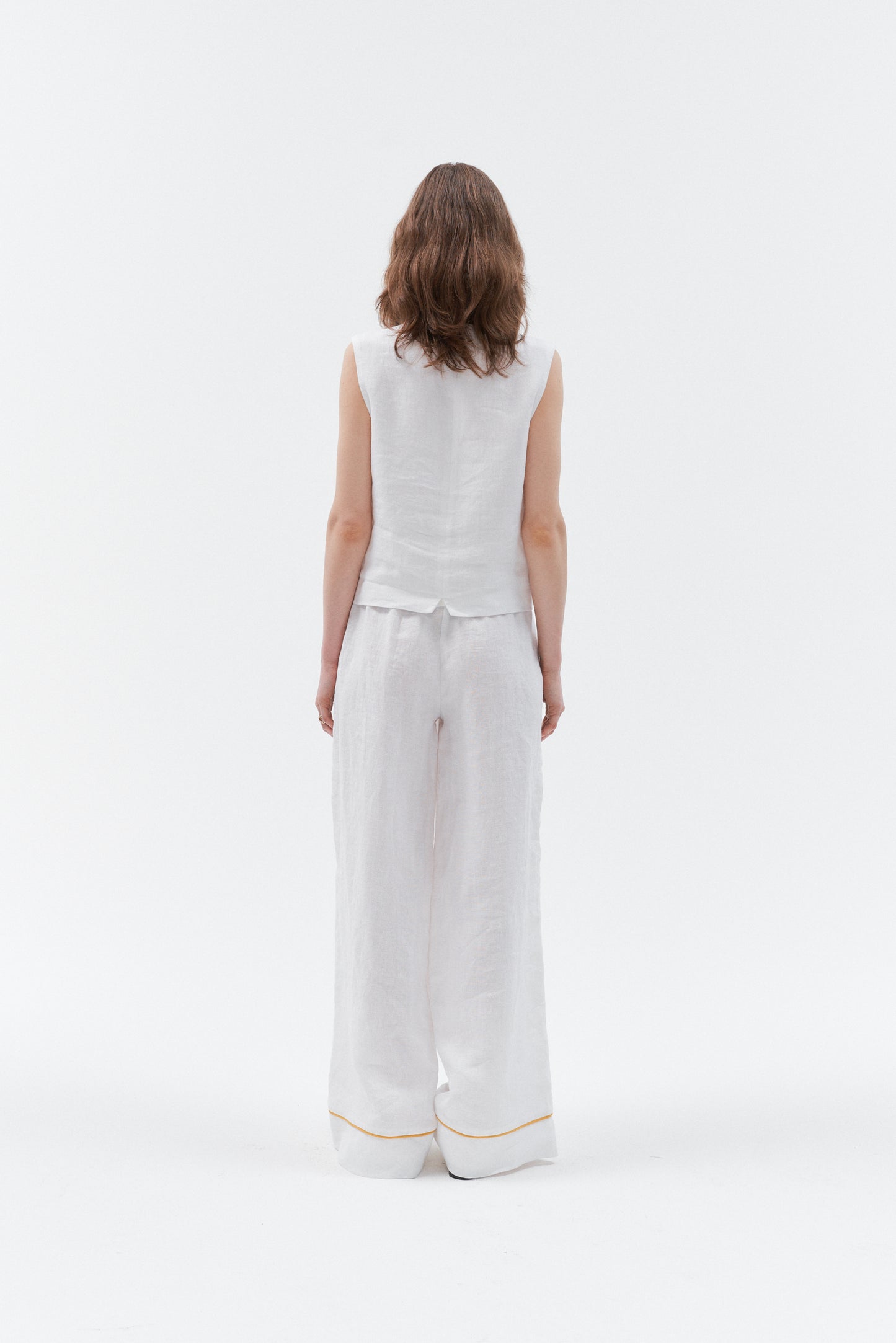 Grand Duchess linen waistcoat vesta white; white linen vest for women; elegant white linen waistcoat for women; balta lininė liemenė moteriška