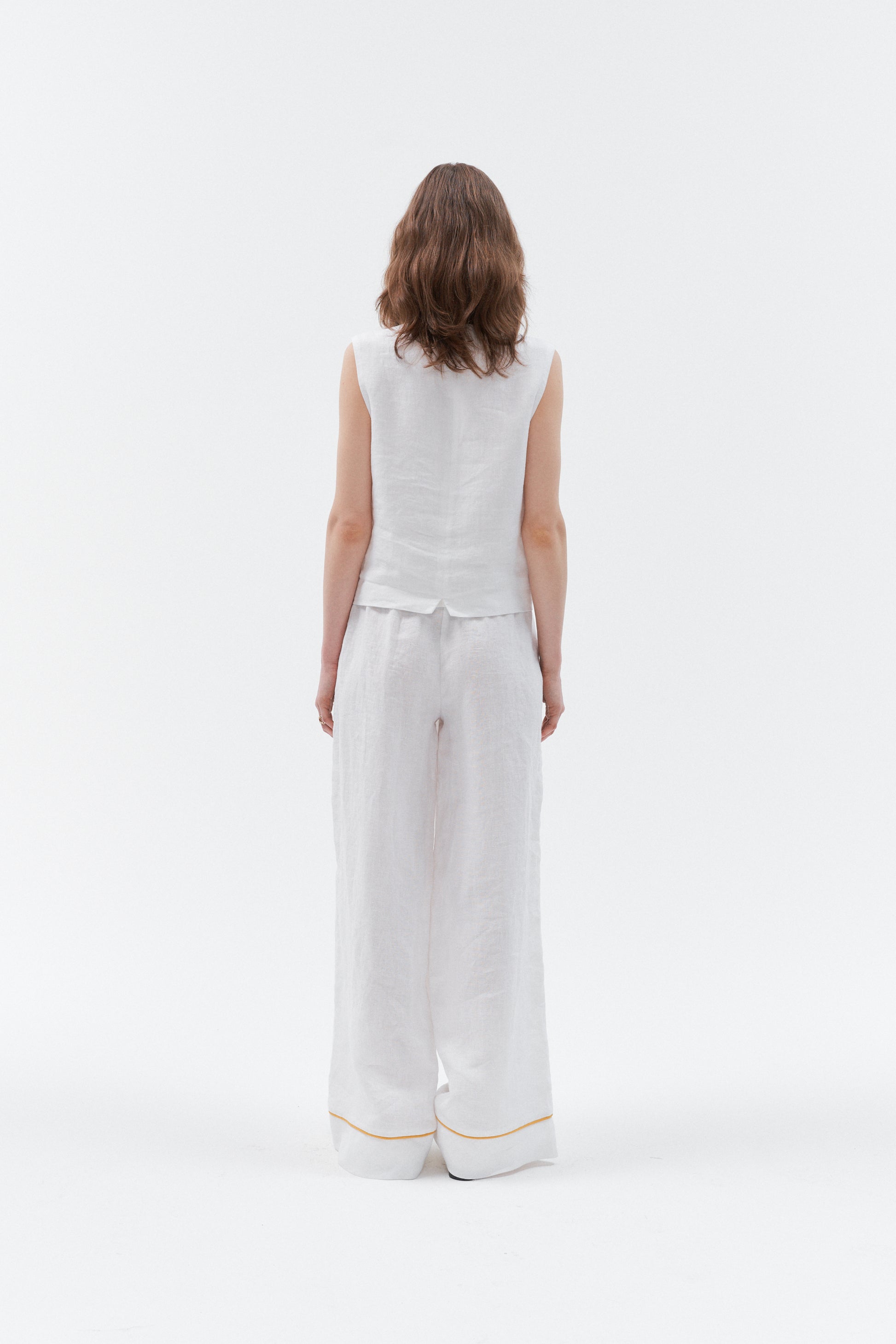 Grand Duchess linen waistcoat vesta white; white linen vest for women; elegant white linen waistcoat for women; balta lininė liemenė moteriška