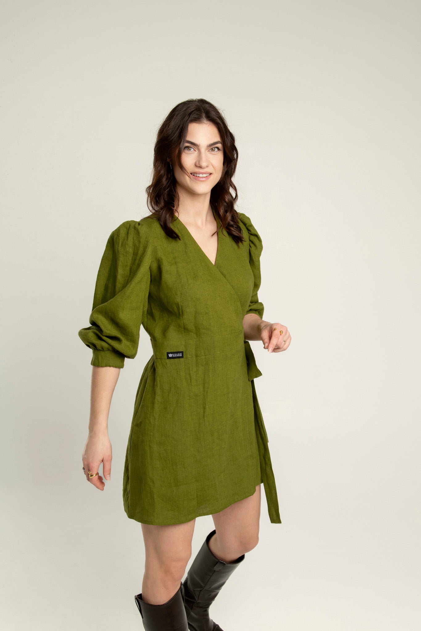Puffed sleeves dress; Linen Dress with Pockets; mini linen dress; Linen Summer Dress; Short Linen Dress; Fit and Flare Dress; Natural Linen Clothing  Adjustable Waist Dress; Handmade Linen Dress; Eco Friendly Fashion; European Linen Dress; Custom Size Dre