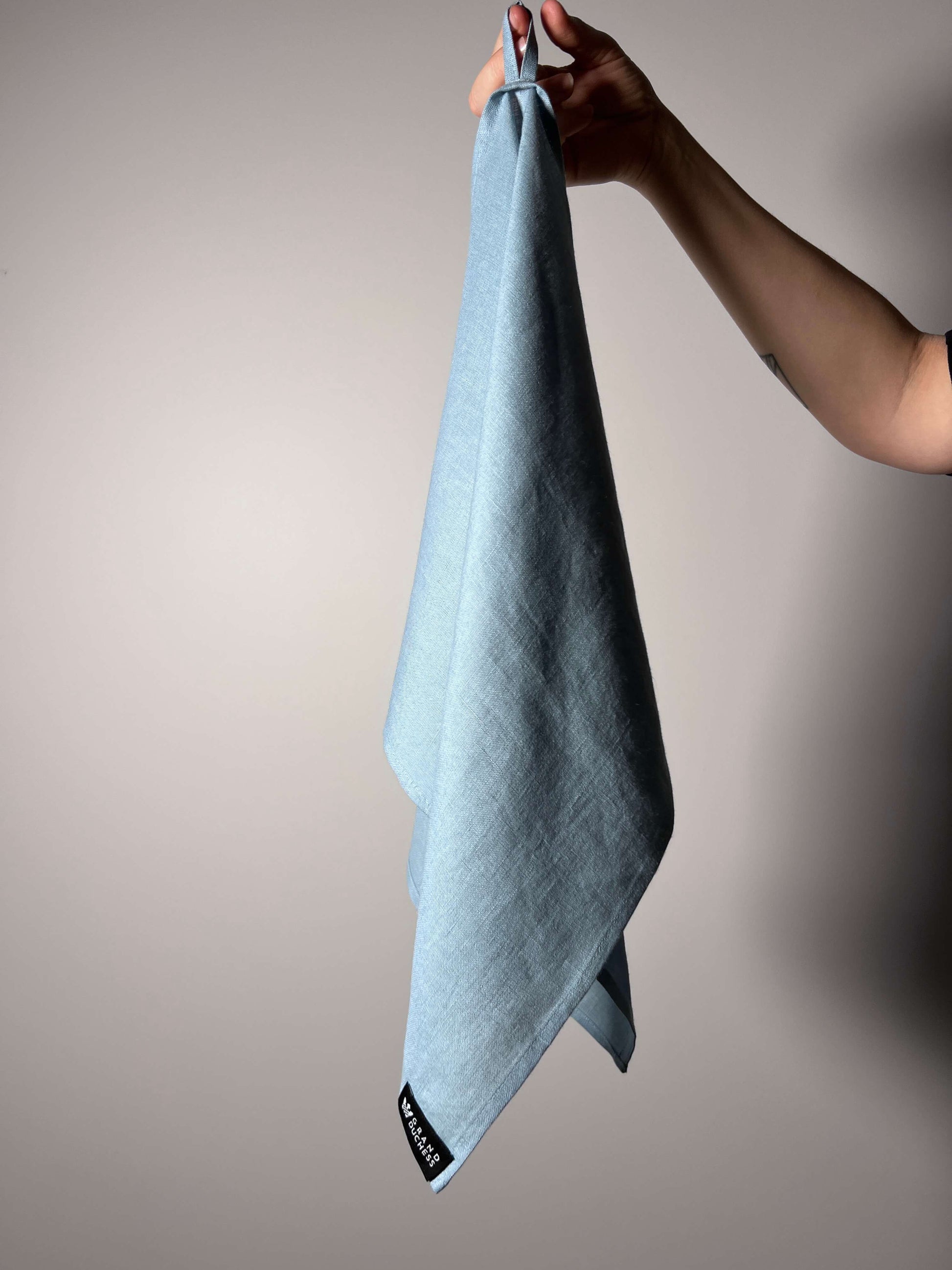 Grand Duchess Soft linen towel; baby blue kitchen linen towel; dish towel; towel for table decor; playful kitchen towel baby blue color; 