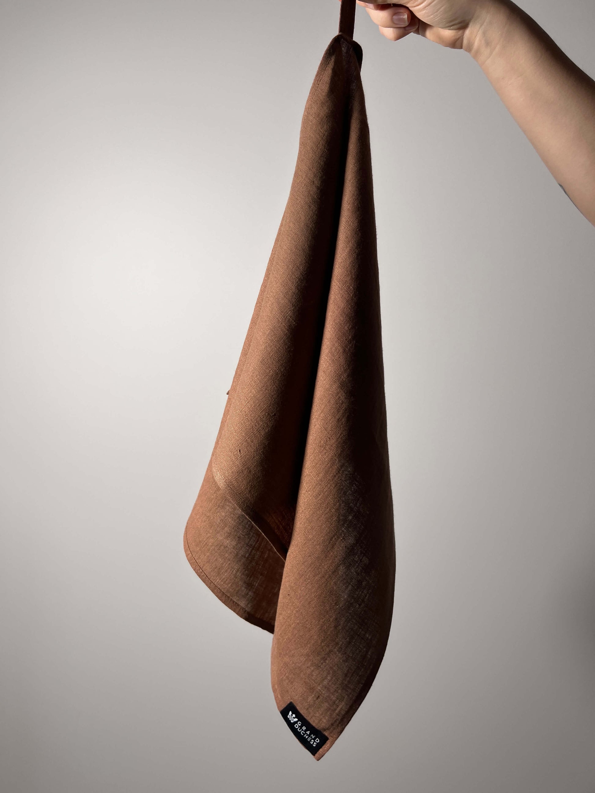 Grand Duchess Soft linen towel; brown kitchen linen towel; dish towel; towel for table decor; playful kitchen towel brown color; lininis rankšluostis virtuvei