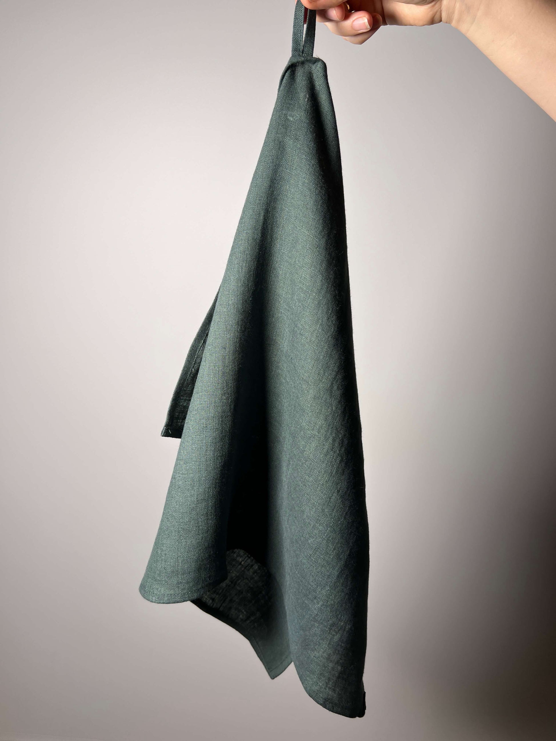 Grand Duchess Soft linen towel; forest kitchen linen towel; dish towel; towel for table decor; playful kitchen towel forest green color; lininis rankšluostis virtuvei