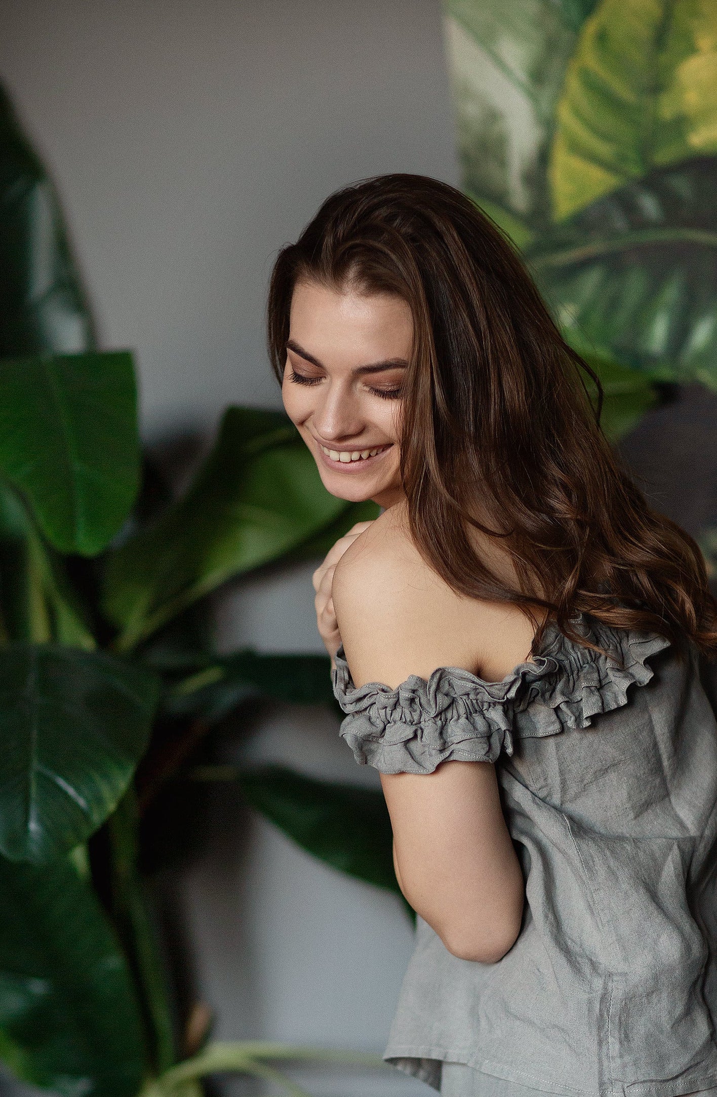 Women's linen two-piece suit "Adventurer" | Softened 100% linen | Romantic look | Summer linen set | Linen two piece beachwear set | TWO PIECE LINEN GREY Set Linen Pajamas Set for Women